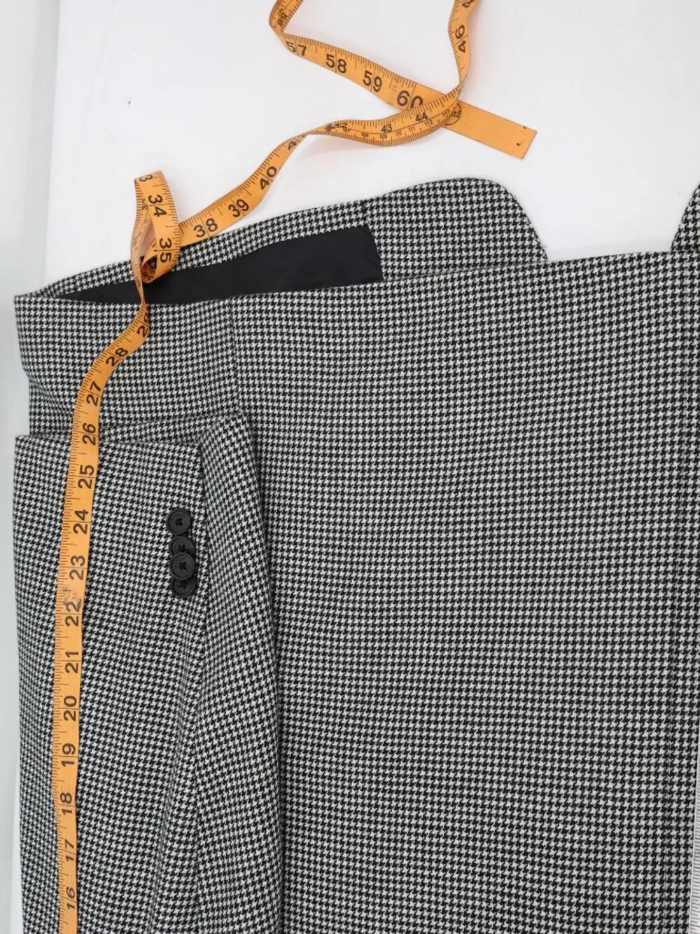 John W Nordstrom Loro Piana sport coat mens 48R Cashmere Houndstooth black white